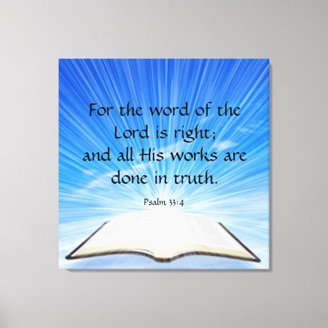 Psalm 33:4 leinwanddruck (Vorderseite)
