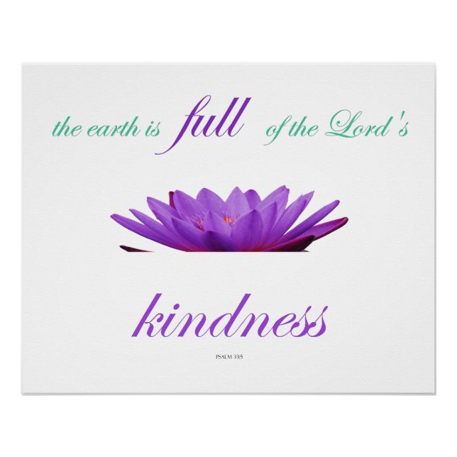 Psalm 33 lila Lotusfreundlichkeit Poster (Vorderseite)