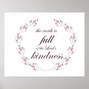 Psalm 33 Schrift Blumenreath Art Poster