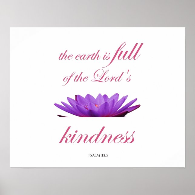 Psalm 33 Schrift mit floraler Kunst Poster (Vorne)