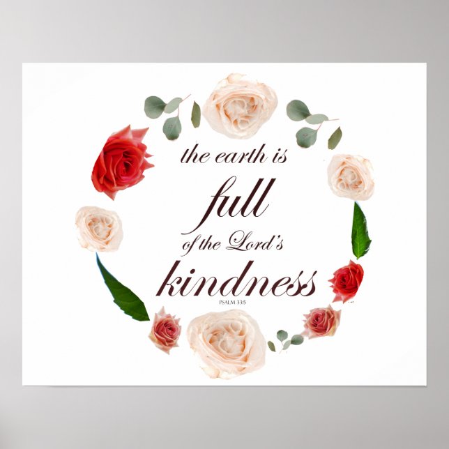 Psalm 33 Schrift mit floraler Kunst Poster (Vorne)