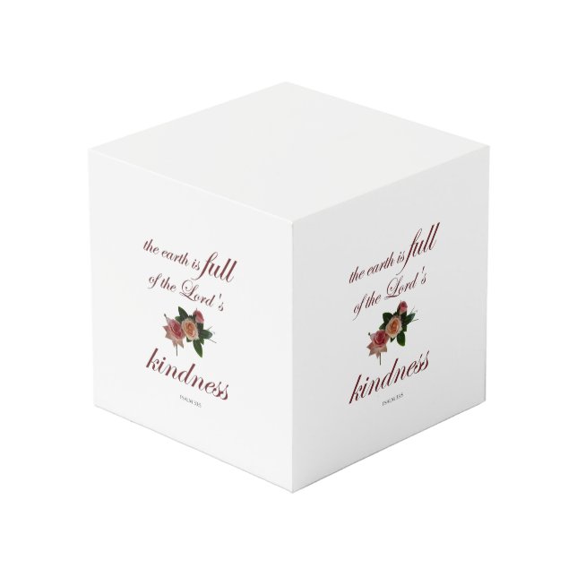 Psalm-33, The Earth is Full of the Lord's Kindness Würfel (Vorderseite Schrägansicht)