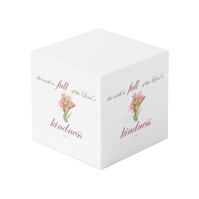 Psalm 33 volle Freundlichkeit Würfel (Vorderseite Schrägansicht)