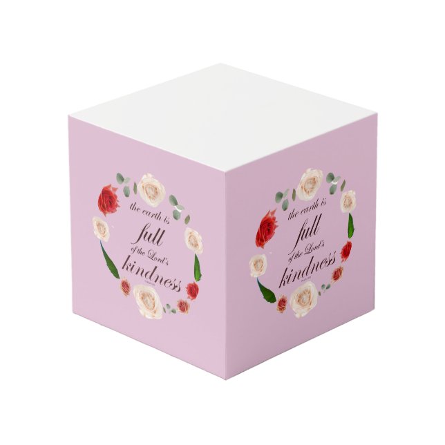 Psalm 33 volle Freundlichkeit Würfel (Vorderseite Schrägansicht)