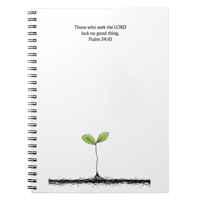 Psalm 34:10 Scripture Notebook | Writing Journal Notizblock (Vorderseite)
