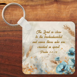 Psalm 34:18 Der Herr ist nah, die zerbrochene Bibe Schlüsselanhänger