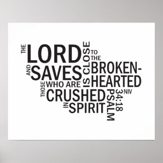 Psalm 34:18 "Der Herr ist Nah" U-Bahn Art Poster