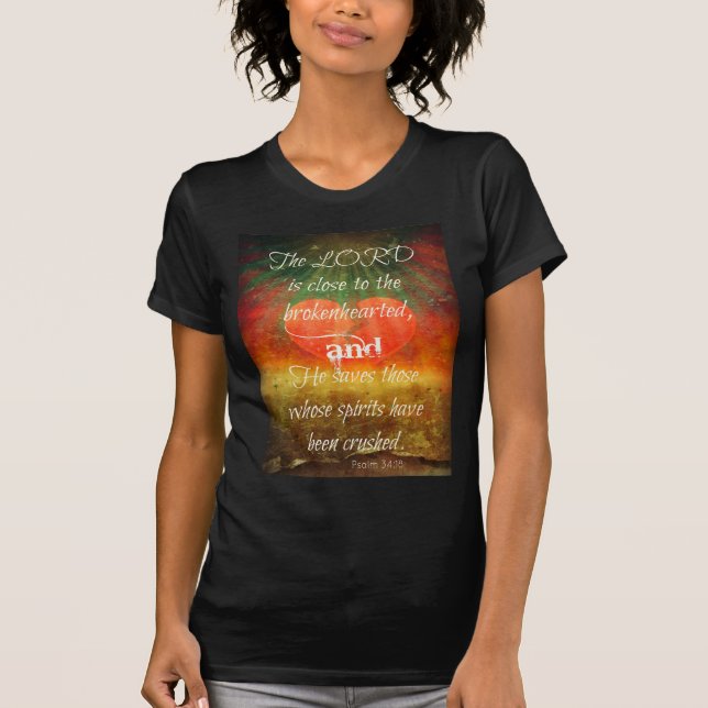 Psalm-34:18 Liebe T-Shirt (Vorderseite)