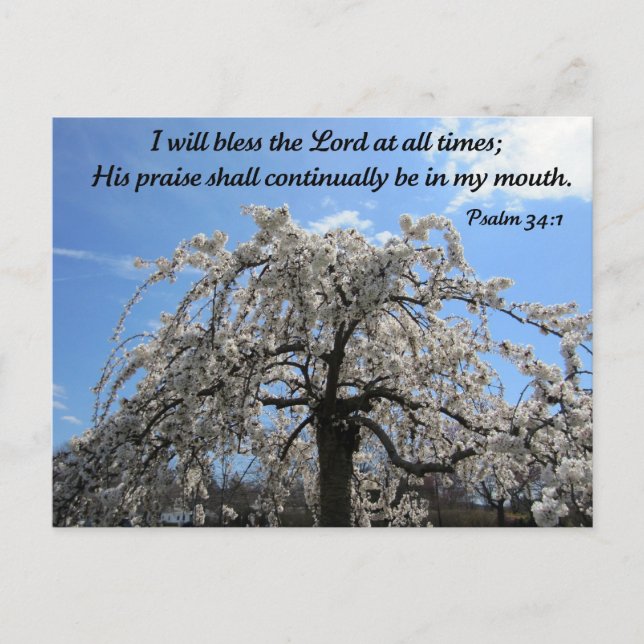 Psalm 34:1 postkarte (Vorderseite)