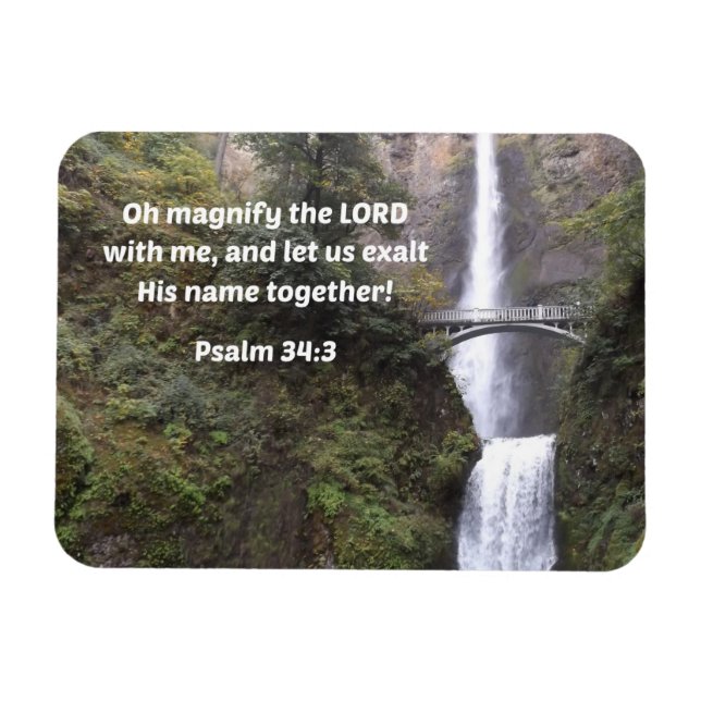 Psalm 34:3 Oh, verherrlicht den Herrn mit mir Magnet (Horizontal)