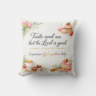 Psalm 34:8 Bible Verse, Messianic Jewish Decor Kissen