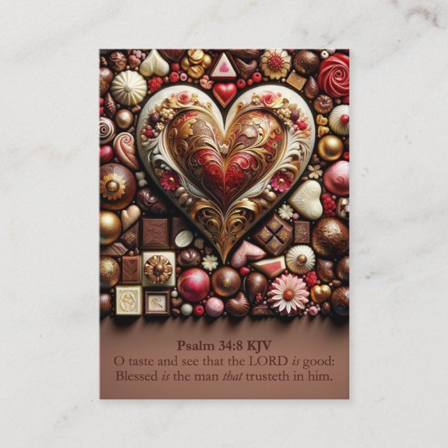 Psalm 34:8 und Psalm 22:26 KJV Cards - Confections Visitenkarte (Vorderseite)