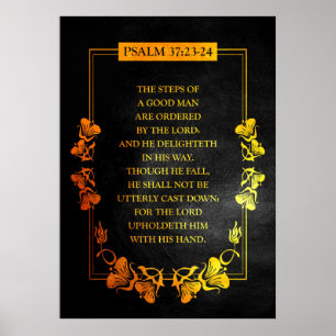 Psalm 37:23-24 Bibelverse Poster