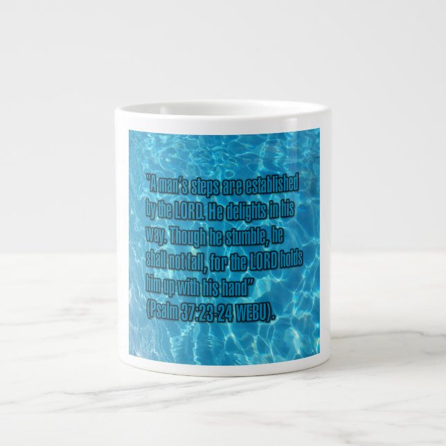 Psalm 37:23-24 WEBU Mug Jumbo-Tasse (Vorderseite)