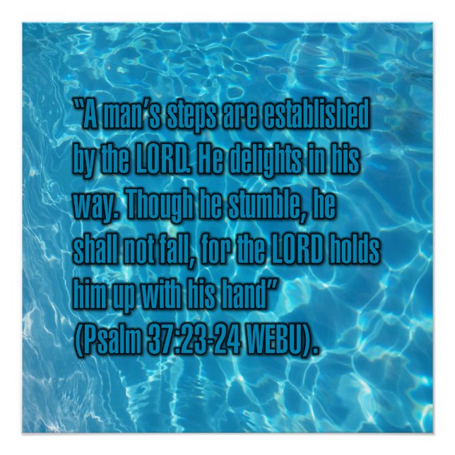Psalm 37:23-24 WEBU Poster (Vorderseite)