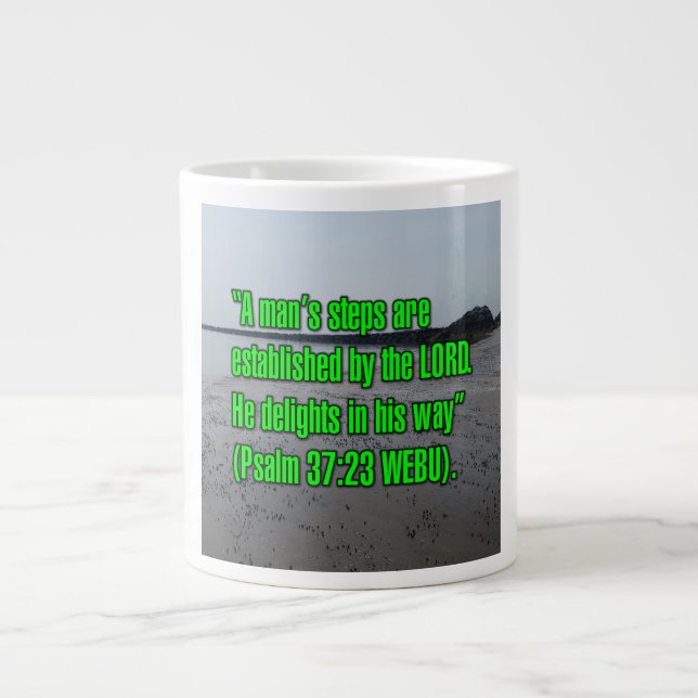 Psalm 37:23 WEBU Mug Jumbo-Tasse (Vorderseite)