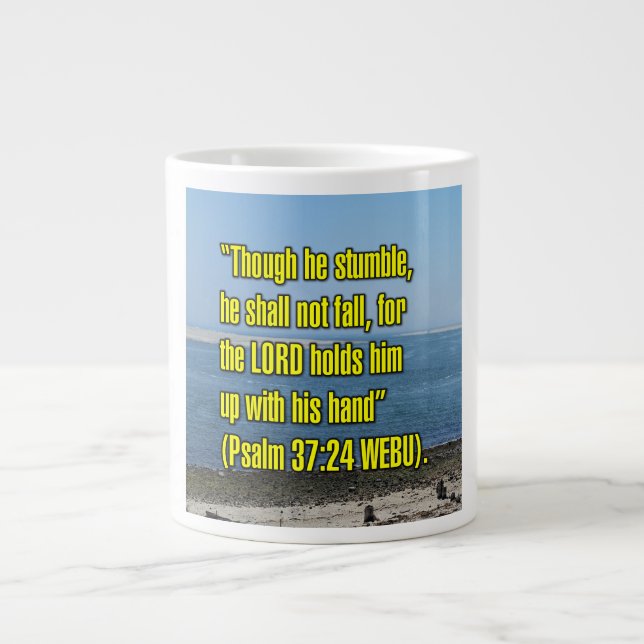 Psalm 37:24 WEBU Tasse (Vorderseite)