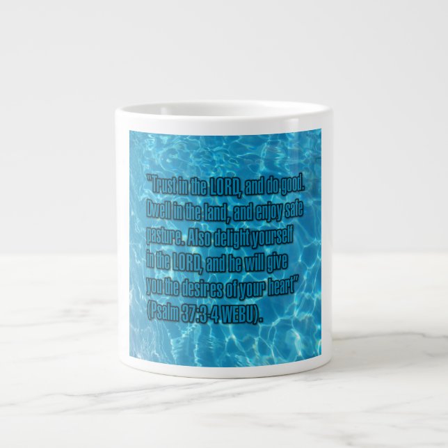 Psalm 37:3-4 WEBU Mug Jumbo-Tasse (Vorderseite)