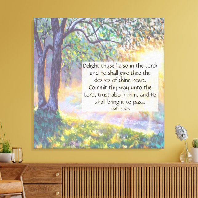 Psalm 37:4-5  canvas print leinwanddruck (Insitu (Wohnzimmer))