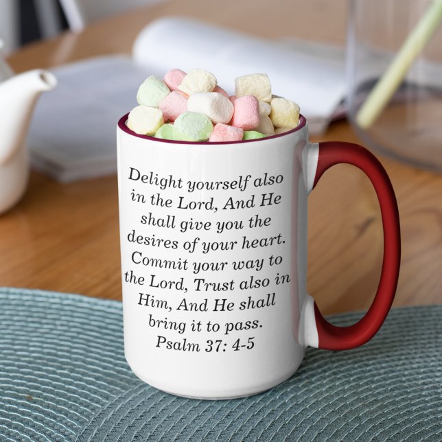 Psalm 37:4-5 Custom Scripture Two-Tone Coffee Tass Tasse (Von Creator hochgeladen)