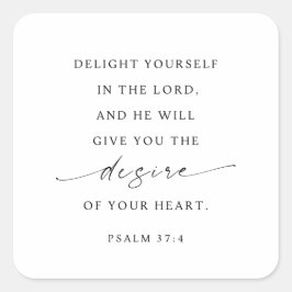 Psalm 37:4 Erfreue dich am Herrn Quadratischer Aufkleber