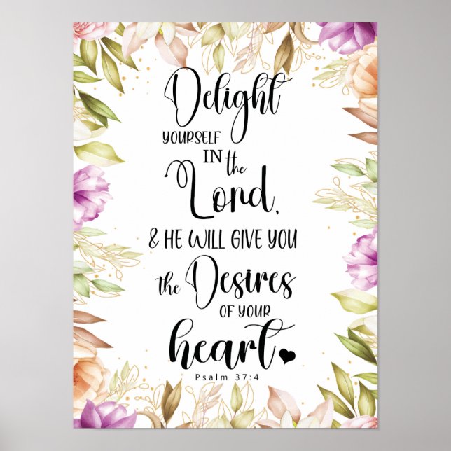 Psalm 37:4 Erfreue dich  Poster (Vorne)