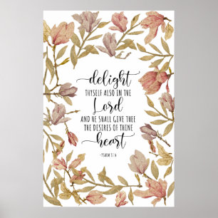 Psalm 37:4 - Freuen Sie sich auch im Herrn Poster