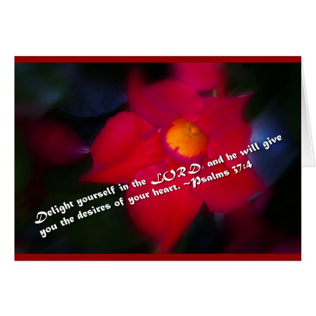 Psalm 37:4 Roter Hintergrund (Vorderseite (Horizontal))