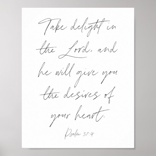 Psalm 37:4 Script Poster (Vorne)