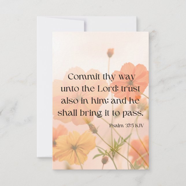 Psalm 37:5 KJV Bibelschrift Pic Begrüßung Karte (Vorderseite)