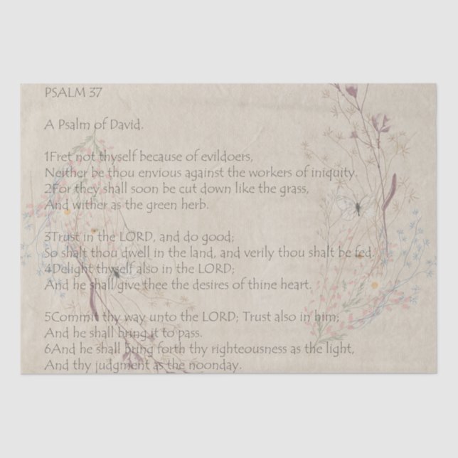 Psalm 37 Testpapier für die Wildblume der Inspirat Seidenpapier (Vorderseite)