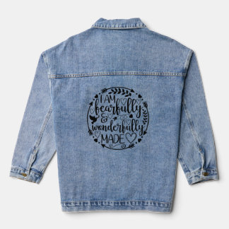 Psalm 39 Wunderbar gemacht Christliche Schrift Jeansjacke