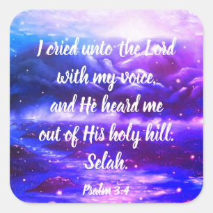 Psalm 3:4 Aufkleber für Bibelversen