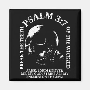 Psalm 3_7 Vintage-Totenkopf christlich religiöse B Magnet