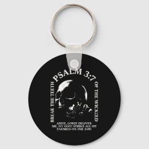 Psalm 3_7 Vintage-Totenkopf christlich religiöse B Schlüsselanhänger
