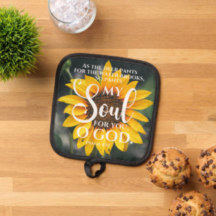 Psalm 42:1 Als die Hirschblume Sonnenblume Christl Topflappen