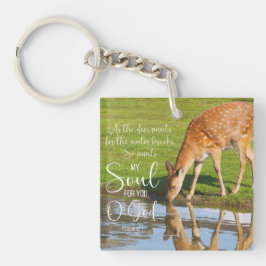 Psalm 42:1 Als Hirschpflanzen für die Wasserblase Schlüsselanhänger