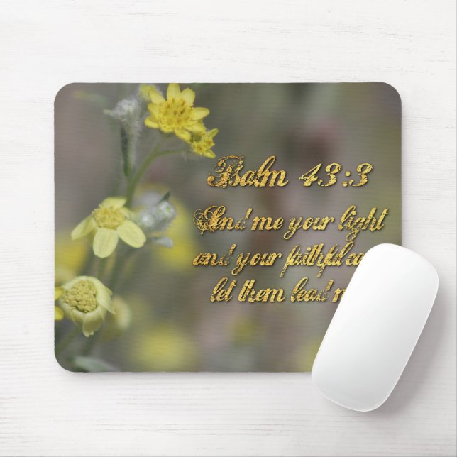 Psalm 43:3 Gelbe Wildblumen Mauspad (Mit Mouse)