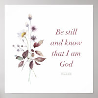 Psalm 46:10, Bibel Verse Print, bleibe bei