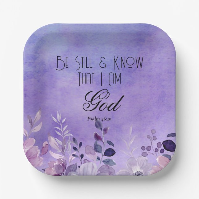 Psalm 46:10 Bibelvers Pappteller (Vorderseite)