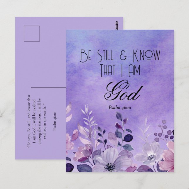 Psalm 46:10 Bibelvers Postkarte (Vorne/Hinten)
