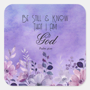 Psalm 46:10 Bibelvers Quadratischer Aufkleber