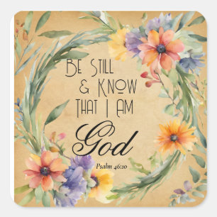 Psalm 46:10 Bibelvers Quadratischer Aufkleber