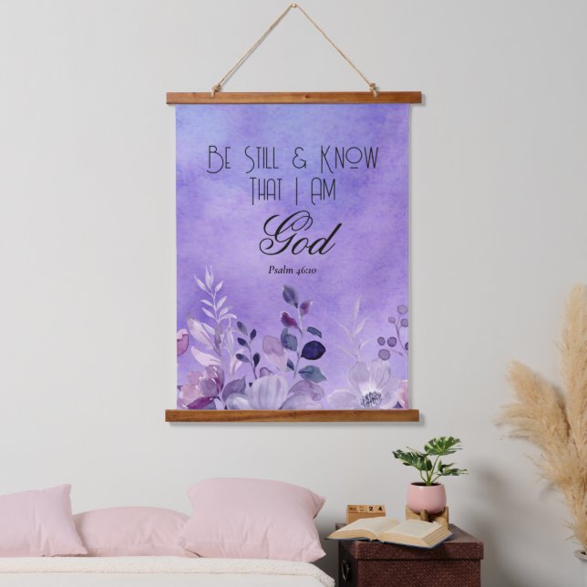 Psalm 46,10 Bibelvers Wandteppich Mit Holzrahmen (Schlafzimmer)