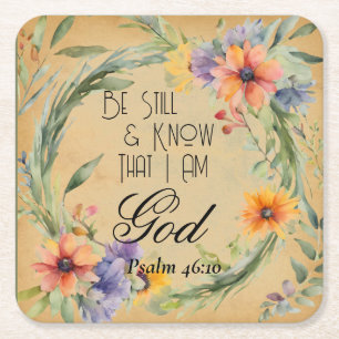 Psalm 46:10 Bibelverse Rechteckiger Pappuntersetzer