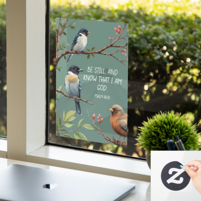 Psalm 46:10 Christliches Bibelverse-Bild Fensteraufkleber (Büro)