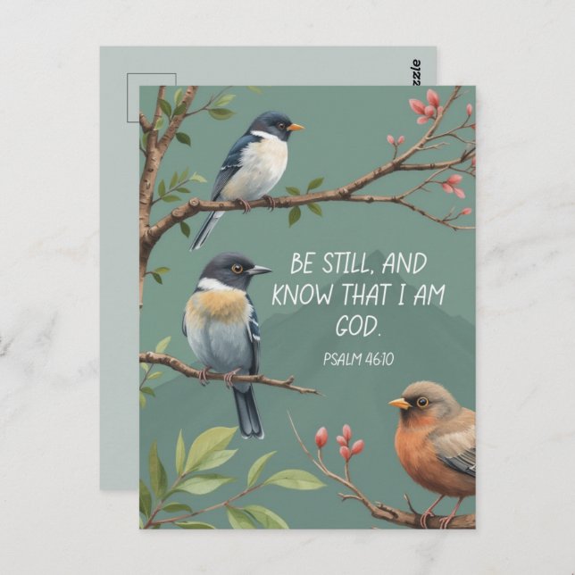 Psalm 46:10 Christliches Bibelverse-Bild Postkarte (Vorne/Hinten)
