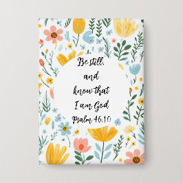 Psalm 46:10 Floral Button