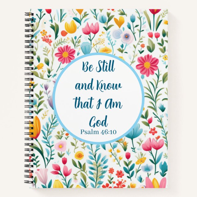 Psalm 46:10 Floral Journal  Notizbuch (Vorderseite)