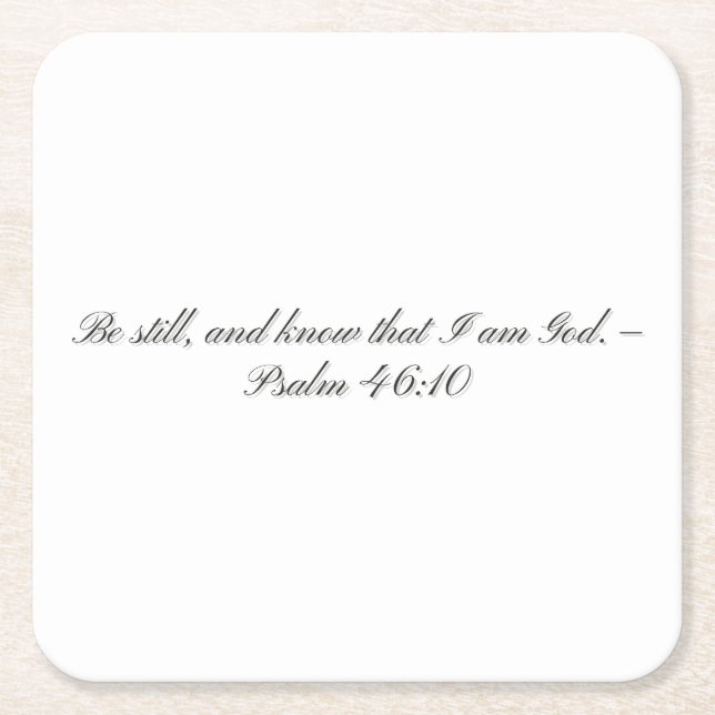 Psalm 46:10, Geschenk-Papieruntersetzer Rechteckiger Pappuntersetzer (Vorderseite)